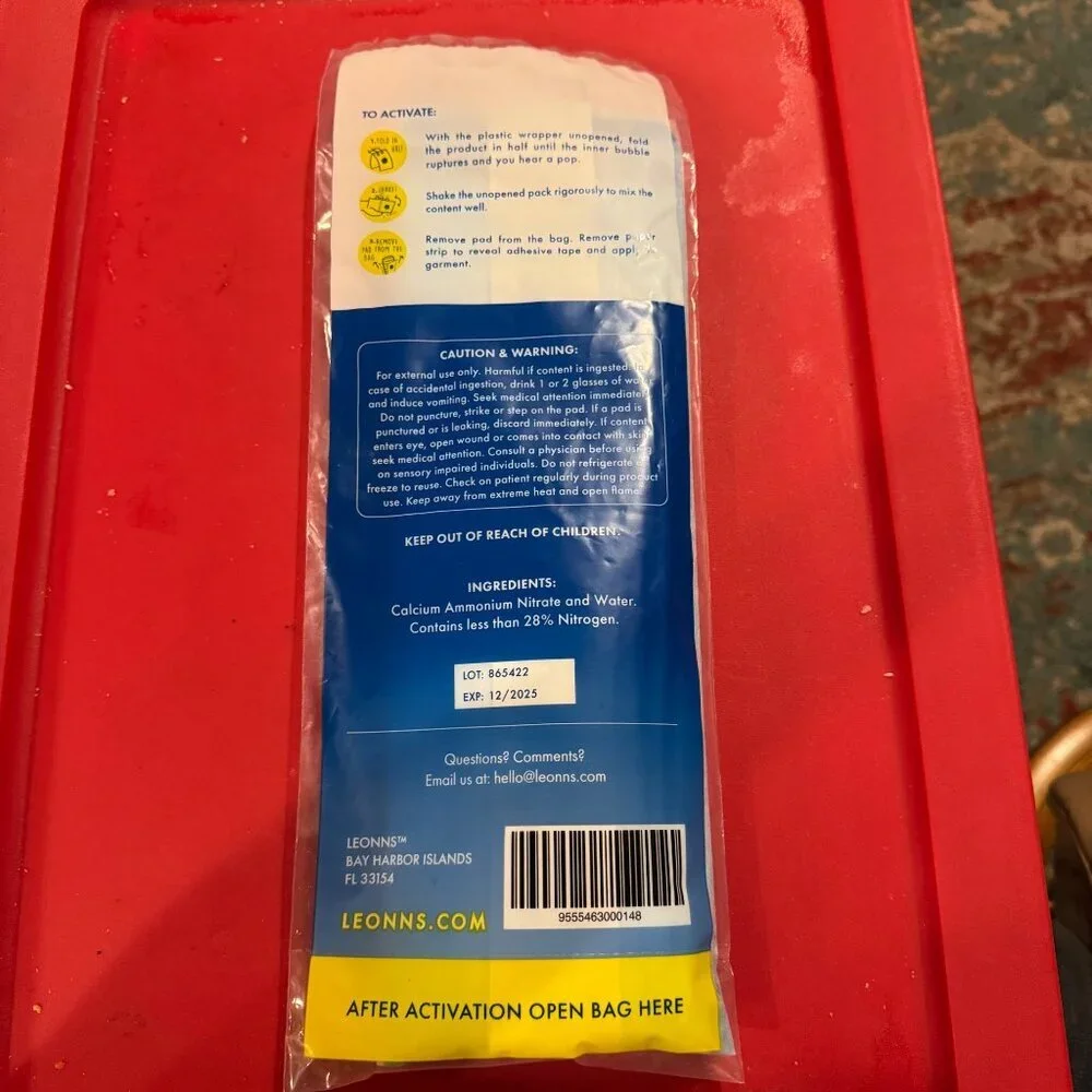 Leonns Perineal Instant Cold Pack Single Use Set of 8